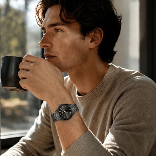 Image of BUREI Men's Wrist Watch, Analog Stainless Steel Dress Waterproof Quartz Watch for Men with Japanese Movement,Refined Gifts for Men, Boyfriend, Husband, Dad