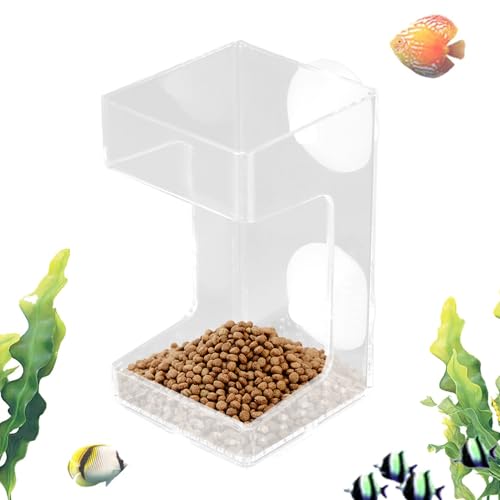 Fuente de alimentación para bañera de peces, bandeja alimentadora de acuario con ventosas | Bandeja para comida para bañera para peces, para tortugas Tetra gambas Betta agua salada agua dulce casa