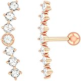 Pz Arc forma de oreja pendiente tornillo prisionero piercing cartílago Helix joyería no perforado clip nariz aro anillos joyería para mujeres hombres atractivo y moda