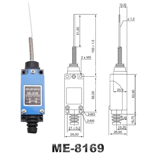 Interrupteur scellé ME-8122 pour machine outil 5A momentané - 2