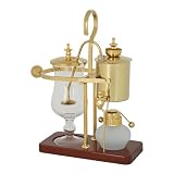 AUPLEX Belgian Balance Siphon Coffee Maker β Vintage Royal Gravity Vacuum Brewing System with Double Ridged Fulcrum, Tee Handle & Alcohol Burner β Elegant Gift for Coffee Lovers (450ml)