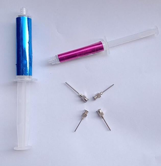 Mehandi or Henna Steel Reusable Needle Size 16,17,18&19Gx3/4 inch-16pcs with 2 Plastic Reusable Syringe 10&3ml *Birds' Park*-picture-27