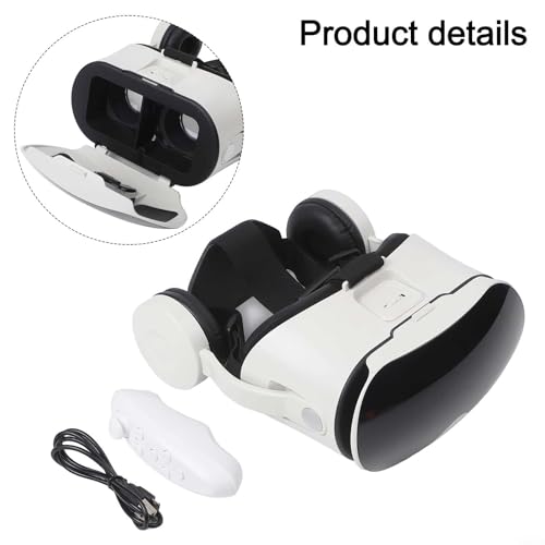 Casque VR pour téléphone portable avec contrôleur et écouteurs pour jeux 3D
