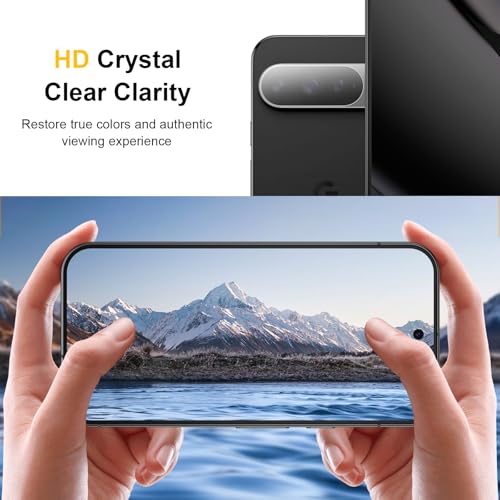 Image of [2+2 Pack] Screen Protector for Google Pixel 10 Pro XL + Camera Lens Protector, 3D Full Coverage, 9H Tempered Glass, Fingerprint Unlocking, Bubble Free