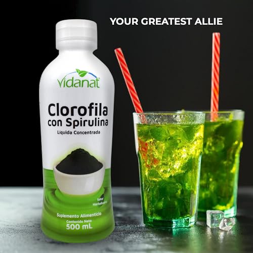 Vidanat Liquid Chlorophyll with Spirulina – Mint Flavor – 500ml (16.9 fl oz) – 100 Servings – Natural Detox & Cleanse, Immunity Support & Energy Booster - Image 3
