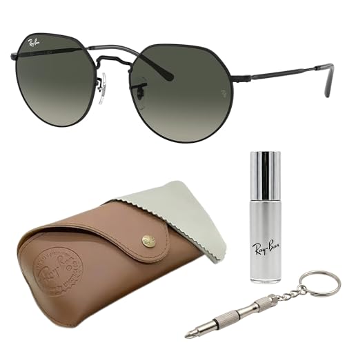Image of Ray-Ban RB3565 JACK Square-Round Shaped Sunglasses for Men & Women with Official RAYBAN Eyewear Kit
