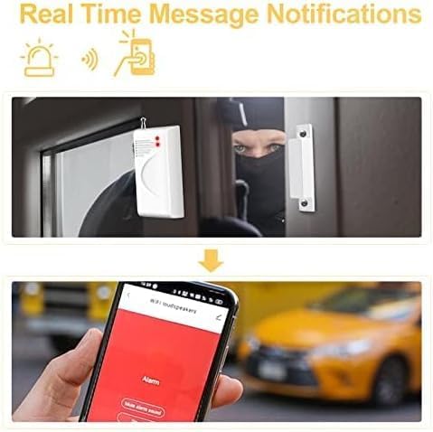 Miniatura 3 de TOWODE Sistema de seguridad para el hogar, sistema de alarma de puerta Wi-Fi (2.4 GHz) con alerta de aplicación, kit de bricolaje, sirena resistente