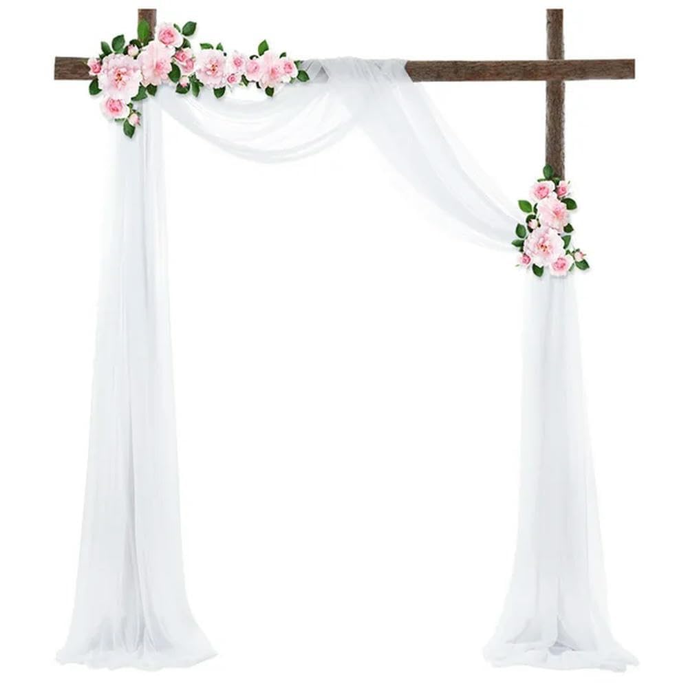 Tissu De Drapage D'arche De Mariage Semi-transparent, Décoration De Draperie En Mousseline De Soie For Toiles De Fond De Cérémonie Suspendues En Tulle, Idéal For Jardin Extérieur, Arrière-cour, Plage(