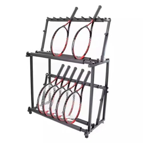 Étagère de rangement raquette tennis badminton meuble 2 niveaux guitare violon