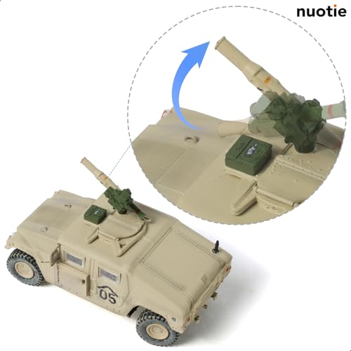 NUOTIE 1/64 Hummer car Model Military Truck Off-Road Vehicle die-cast Metal Model Military Multi-Purpose Armored Vehicle Model Suitable for Adult Collection or Gift (Middle East Painting) - Image 3