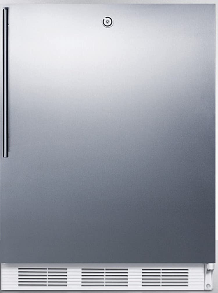 Summit 24" Refrigerator - Freezer, Peak24 Undercounter Fridge, 5.1 cu.ft. Capacity, Stainless Steel Door, White Cabinet - CT66LWSSHV on Fridge.com