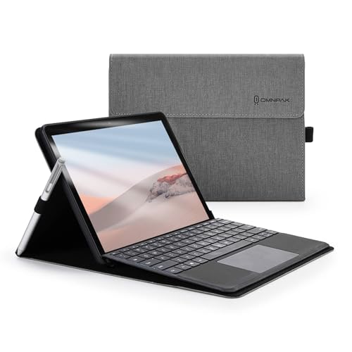 Omnpak for Microsoft Surface Go 4/3/2/1 10.5 �C���` �P�[�X �ی�J�o�[ �����p PU�i���C�g�O���[�j | 2023/2021/2020/2018 �X�^���h �y�� ���^ �y���z���_�[�t�� �X�}�[�g �J�o�[