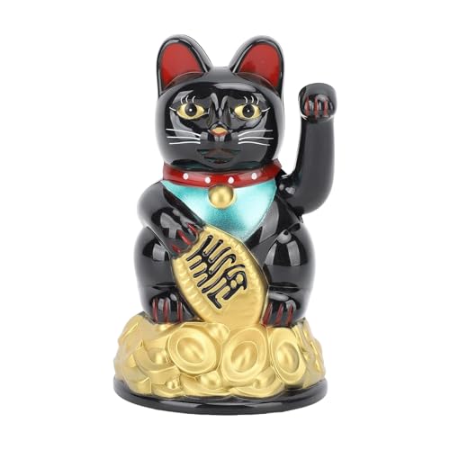 Escultura eléctrica de gato de la suerte agitando la mano decoración de la estatua de la oficina en el hogar coche tablero cultura arte decoración auto escultura de la suerte