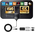 2025 TV Antenna Digital Indoor Outdoor- Supports 8K 4K 1080P, 1500+ Miles Long Range HDTV Antenna, for Smart TV, Amplified HDTV for Free Channel-18FT Coax Cable