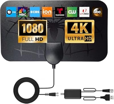 2025 TV Antenna Digital Indoor Outdoor- Supports 8K 4K 1080P, 1500+ Miles Long Range HDTV Antenna, for Smart TV, Amplified HDTV for Free Channel-18FT Coax Cable