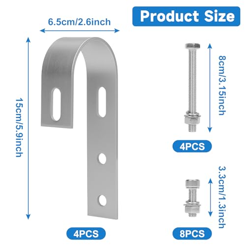 4 Stück Balkonkraftwerk Halterung Haken, Solarmodul Halterung Solarpanel, Universal PV Modul Halterung Haken, Edelstahl Kraftwerk Halterungen Balkon für Befestigung Solarmodul