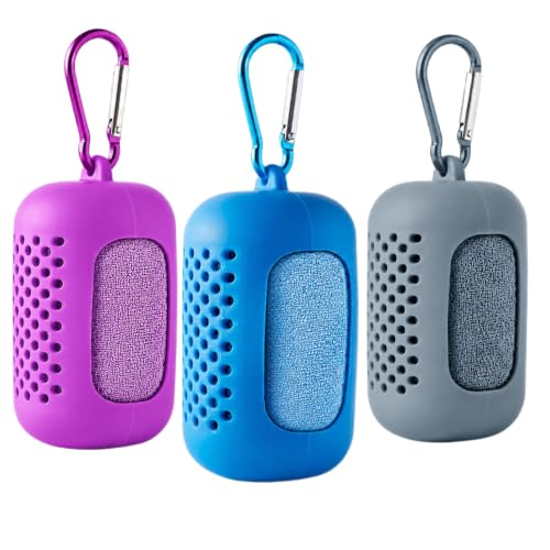 Kühlhandtuch 3 Pack Kühltuch Mit Aufbewahrungsbox 30x100 Cm Kühlendes Handtuch Kühltücher Für Den Nacken Cooling Towel Schnelltrocknende Kühlhandtuch Für Sommer Sport Fitnessstudio Gym Golf