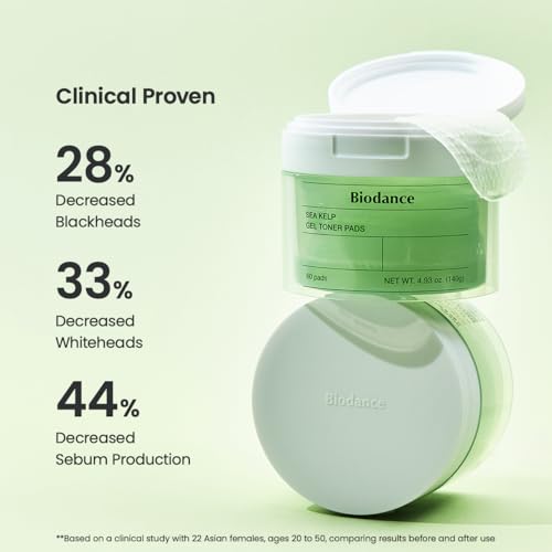 Biodance-Sea-Kelp-Gel-Toner-Pads-Calming-Soothing-for-Sensitive-Skin-Oil-Sebum-Control-Blemish-Care-Gentle-Exfoliating-Korean-Toner-Pads-493-floz140g60Pads