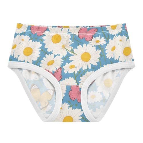 Wusikd Butterflies Girls' Underwear Cotton Daisies Girls Briefs Soft Toddler Underwear 2T