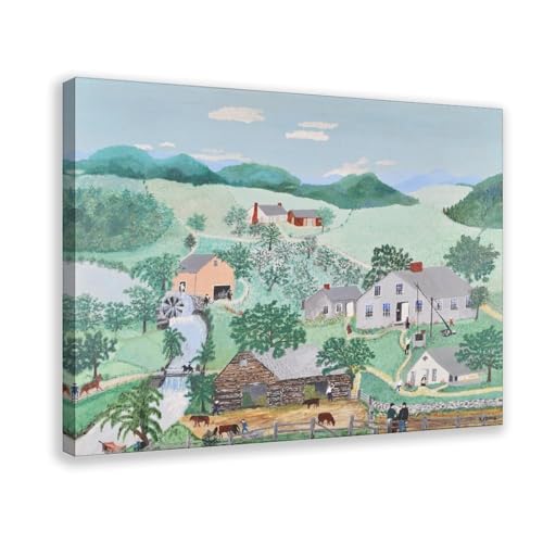 Toile Grandma Moses The Old Oaken Bucket ravivez vos souvenirs d'enfance
