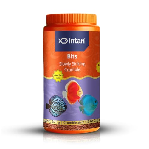 Image of Intan Bits (1.2-2mm Slow Sinking Crushable Crumble) | 375gm - Highly Nutritious Ornamental Fish Food for All - Discus, Danios, Barbs & Rainbow | Growel Feeds