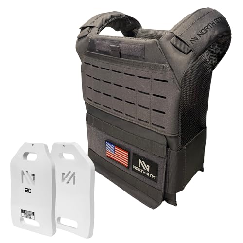 Image of Northgym Adjustable Weighted Vest /Incl. 3D Weight Plates in 14lbs / 20lbs / 30lbs / 42.5lbs - Optimized Weight Distribution and with Curved Plates for Running, Functional Training and Working Out