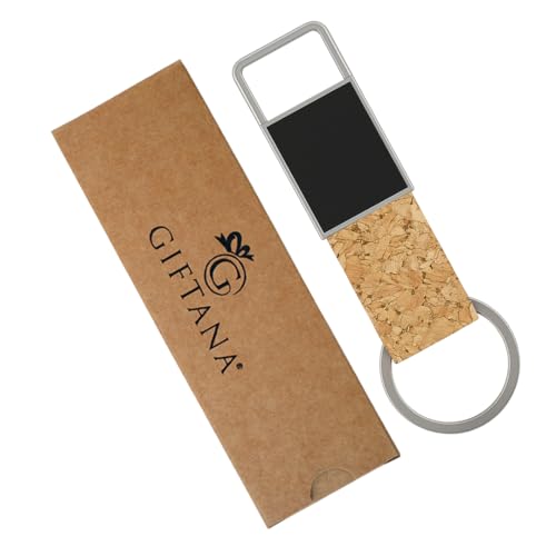 Giftana Pu Leather Strap Keychain for Men and Women, Key chain For Home, House Office, Car & Bike, key ring Gifts for Men, Birthday Gifts for Father (Cork)