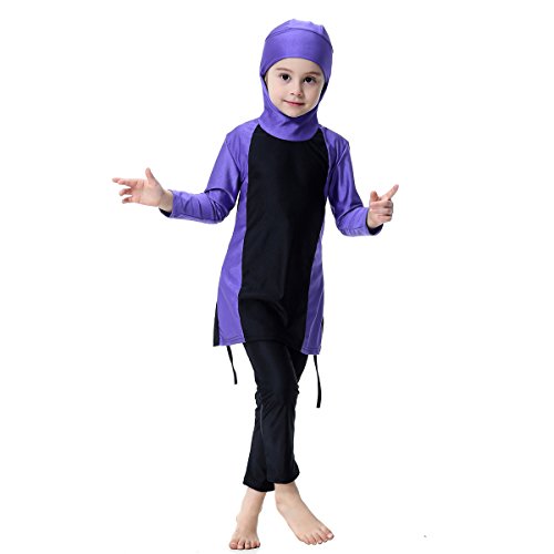 HANYIMIDOO Muslim Islamic Girls Full Cover Long Sleeves Two Pieces Swimsuit3