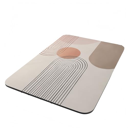Tappeto Diatomite Bagno Antiscivolo Asciugatura Rapida Assorbente - Tappetino Pietra Diatomite 60 x 40 cm, Antibatterico inodore Materiale Durevole Ideale per Bagno WC Lavabo (Veta di legno)