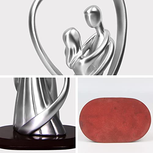Norrclp Modern Decor Couple Statue, Valentine's Day Decorations Couple Sculpture For Home Decor, Wedding (Silver) #TOP2