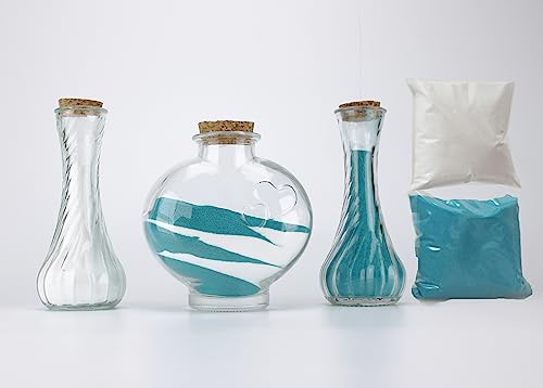 CHENGXINWENHUA Unity Sand Ceremony Set for Wedding Handmade Decorative Jars (Color I)