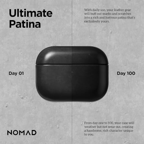 NOMAD Moderna funda de piel Airpods Pro 3 Black Horween estuche protector 3