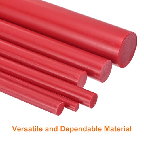 Image of uxcell 5 Pcs Red Plastic Rods 32 x 304mm ABS Styrene Round Stick Round Solid Bar DIY Model for DIY Toys Building Making Architectural Model Making