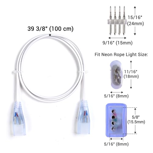 Image of Yescom BiLume RGBW 5-Set 3ft 4-pin Neon Rope Light Connector Jumper Cable