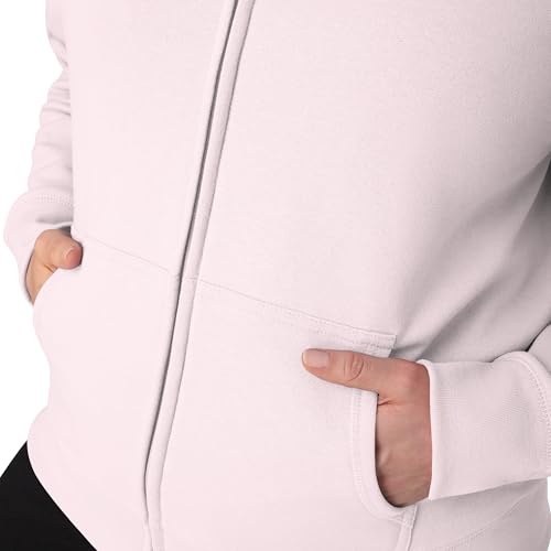 Hanes Women's EcoSmart Full-Zip Hoodie Sweatshirt, Pale Pink, Large - image 5