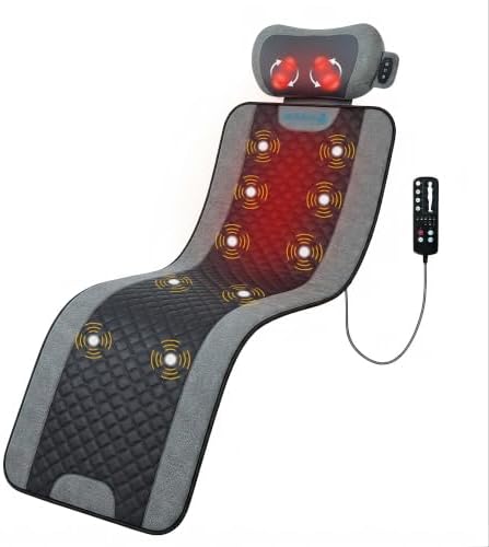 COMFIER Elektrische Massagematte mit Shiatsu-Nackenmassagegerät | 10 Motoren, 5 Programme & 2 Wärmestufen für Ganzkörpermassage, faltbar für Sofa, Büro und Zuhause, Geschenk