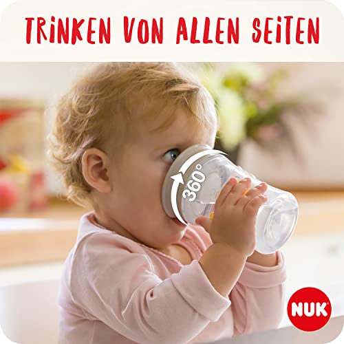NUK Magic Cup Trinklernbecher | 8+ Monate | 230 ml | auslaufsicherer 360°-Trinkrand | BPA-frei | blauer Igel