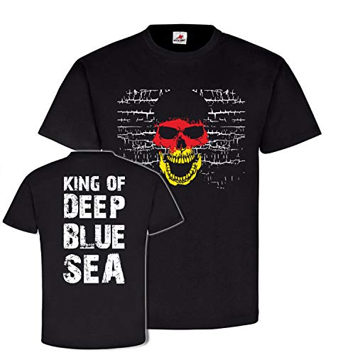 T-shirt de mer Blue SEA Taucher Skull Allemagne XXXXX-Large noir respirant et très ample