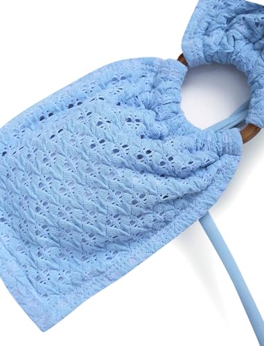 ZAFUL Women's Bandeau Bikini Strapless O Ring Lace Tie Back High Cut Two Piece Swimsuit Bathing Suits3