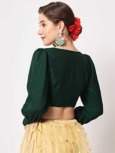 Image of studio rasa Chroma Button Down Shirt Style Blouse Crop Top for Women Girls Casual Party