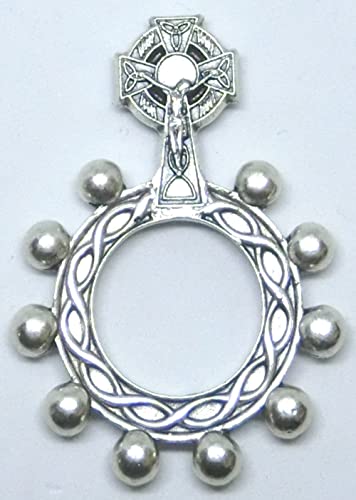 Generico 90.124.30 C1 rosario de dedo decena oración cruz celta plata