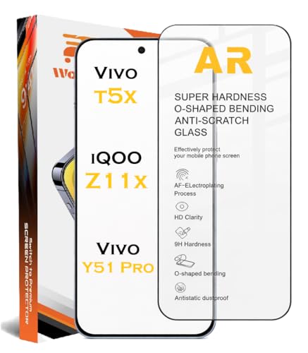 Image of WonRia Pack 1 - Tempered Glass for iQOO Z11X | Vivo T5X 5G [1 Month Warranty] Edges to Edge 9H Hardness Screen Glass Protector with Easy Installation kit