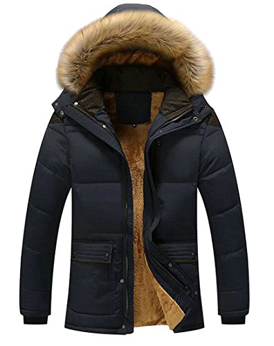 Image of S-Fly Mens Fleece Lined Outwear Fleece Lined Quilted Hooded Down Jacket Coat