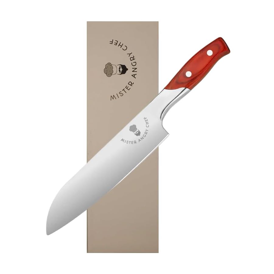 625-Inch-Professional-Style-Santoku-Knife-Pakka-Wood-Handle-Indignant-Line-of-Knives Mister Angry Chef 6.25 Inch Professional Style Santoku Knife Pakka Wood Handle, Sharp & Durable Kitchen Knife for Everyday Use