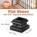 Sidasu 100-Pack Black Aluminum Baluster Shoes with Screws, Flat Base Covers for 1/2