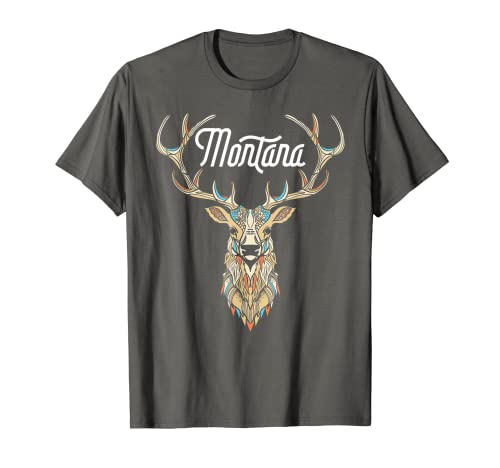 Camiseta vintage Montana Elk Retro Outdoors Hunting Art Camiseta