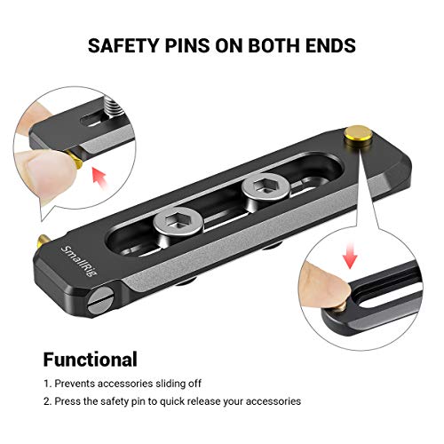 Image of SMALLRIG Universal Low-Profile Quick Release NATO Rail Safety Rail 70mm /2.8inches Long with 1 /4'' Screws for NATO Handle Camera Cage EVF Mount - BUN2483