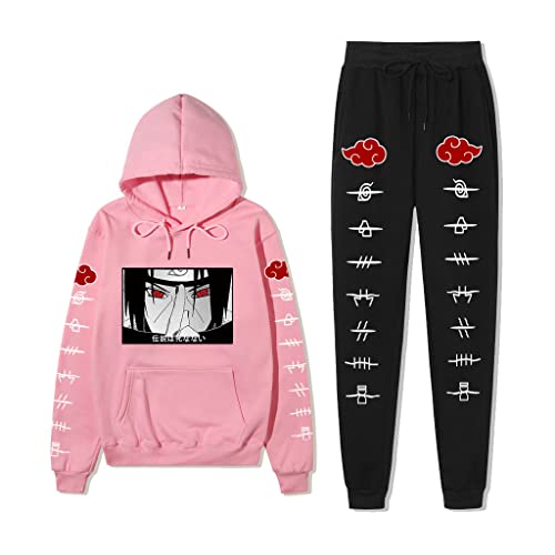3D Anime Naruto Hoodies Garçons Filles Sweat Harajuku Enfants à Capuche et Pantalon Ensembles Automne Hiver Pulls Kakash Cosplay Hip Hop Costume Sweatshirts Enfant Survêtements Femme Homme (17,L) Cover