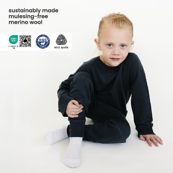 Woolino Soft Merino Wool Kids Sweatshirt - Crewneck Pullover Sweatshirt for Boys & Girls - Breathable &Temperature-Regulating3