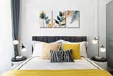 kk·color Botanical Prints Wall Art for Living Room, Original Designed Framed Tropical Plants Picture